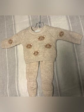Primark Baby Knit Bear Sweater & Footed Pants Set, 0-3M
